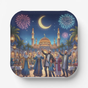 Ramadan Kareem Mubarak Halbmond Islam Iftar Suhoor Pappteller