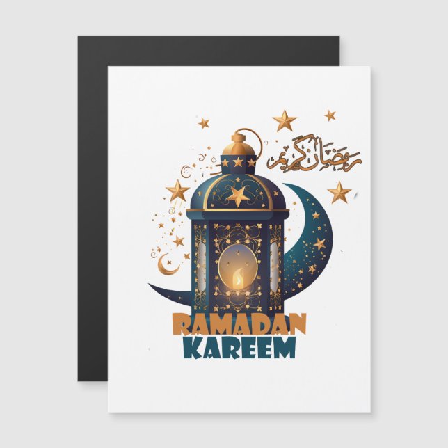 Ramadan Kareem Mubarak Lantern ramadan 2024 Magnetkarte (Vorne/Hinten)