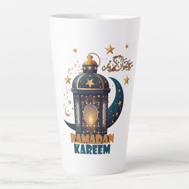 Ramadan Kareem Mubarak Lantern ramadan 2024 Milchtasse (Vorderseite)