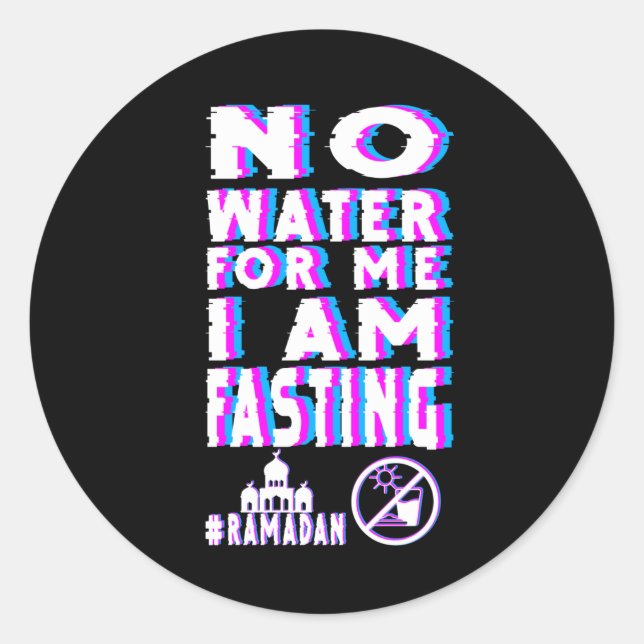 Ramadan Kareem Mubarak vergeudet kein Wasser Runder Aufkleber (Vorderseite)