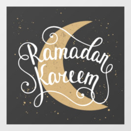 Ramadan Kareem Niedlich Schwarz-weiß Fensteraufkleber
