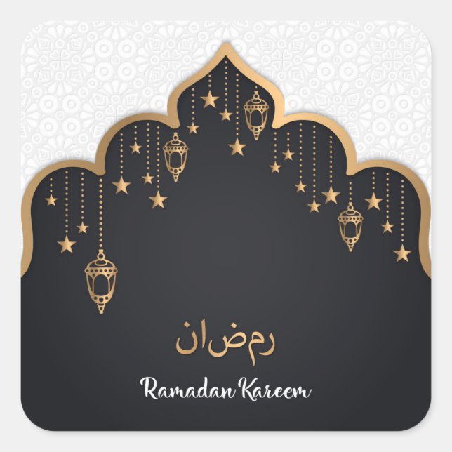 Ramadan Kareem Quadratischer Aufkleber (Vorderseite)