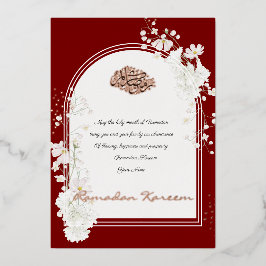 Ramadan Kareem Rose Gold Foil Floral Islamic  Folieneinladung