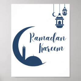 Ramadan Kareem Roter Halbmond & Laterne Islamische Poster