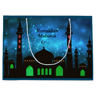 Ramadan Kareem Typografie Islamischer Crescent Tex Große Geschenktüte