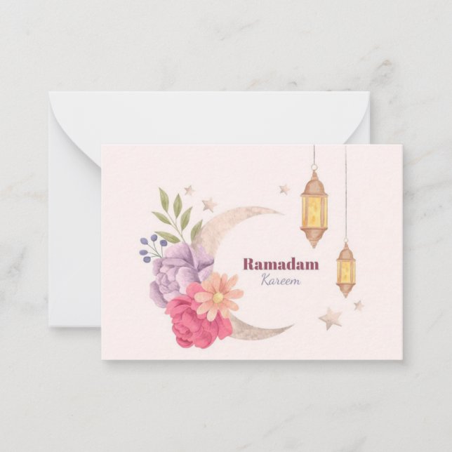 Ramadan Kareem Watercolor Mitteilungskarte (Vorderseite)