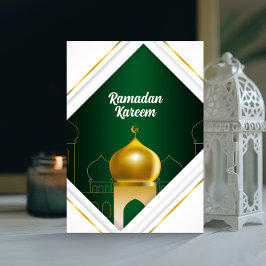Ramadan Kareem | White Modern Frame Grußkarte Einladung