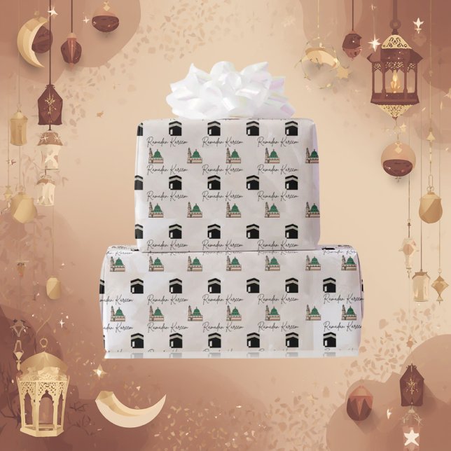 Ramadan Kareem Wrapping Paper – Kaaba & Masjid  Geschenkpapier (Von Creator hochgeladen)