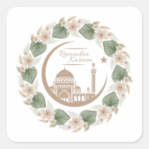 ramadan karem quadratischer aufkleber