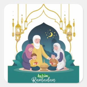 Ramadan Karim Quadratischer Aufkleber