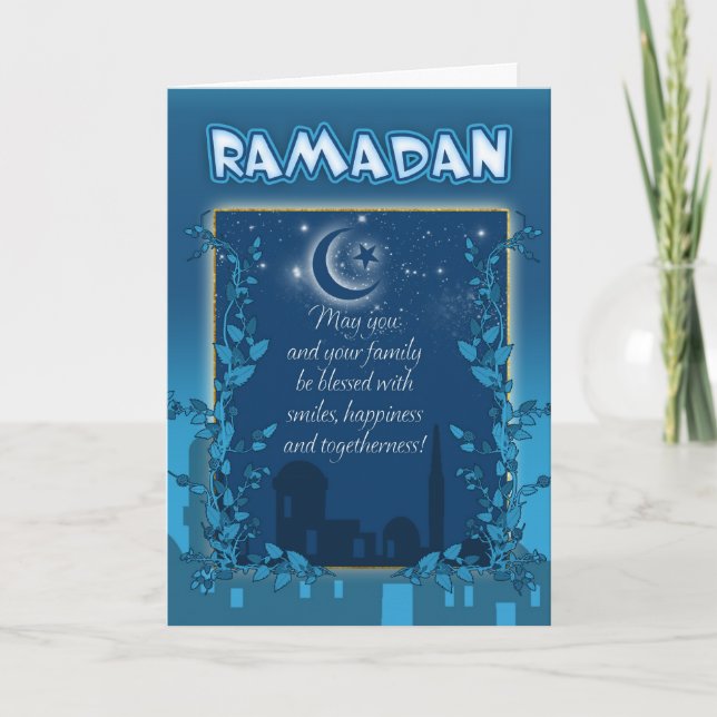 Ramadan-Karten-Blau Karte (Vorderseite)
