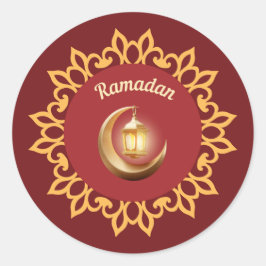 Ramadan-Laterne & Halbmond Premium-Aufkleber – Isl Runder Aufkleber