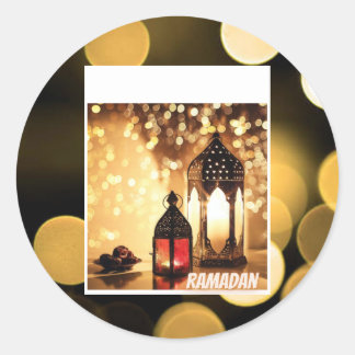 Ramadan-Laterne. Runder Aufkleber