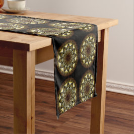 Ramadan Mandala Black Table Runner Kurzer Tischläufer