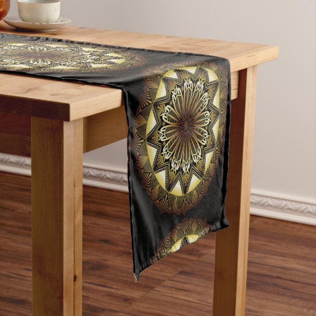 Ramadan Mandala Black Table Runner Kurzer Tischläufer (Beispiel)