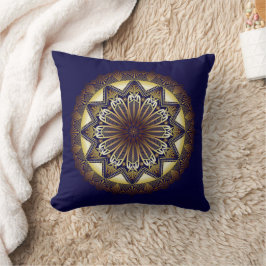 Ramadan Mandala Navy Throw Kissen