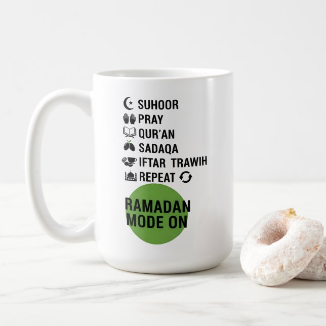 Ramadan Mode On,Islamic Fasting Activities List, Kaffeetasse (Mit Donut)