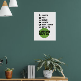 Ramadan Mode On,Islamic Fasting Activities List, Poster