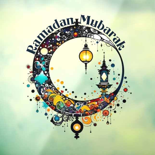 Ramadan Moon im Stile Pollock Fensteraufkleber (Blatt 3)