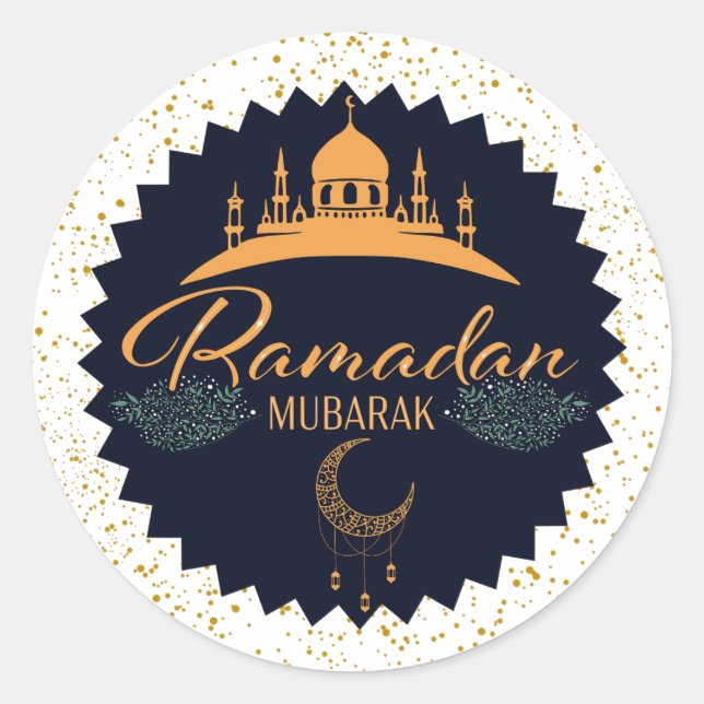 RAMADAN MUBARAK 2 RUNDER AUFKLEBER (Vorderseite)