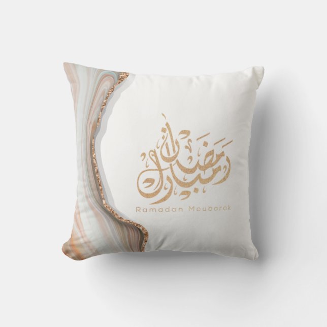 Ramadan Mubarak arabische Kalligrafie Kissen (Vorderseite)