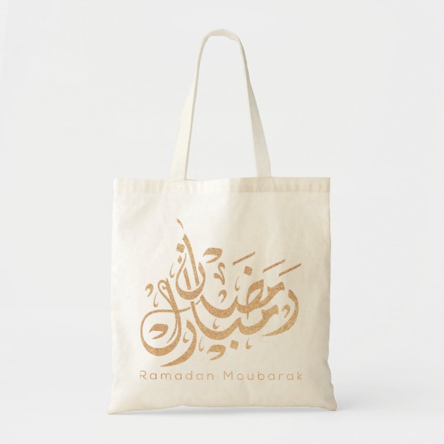 Ramadan Mubarak arabische Kalligrafie Tragetasche (Vorne)