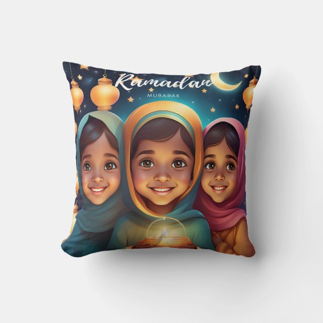 Ramadan Mubarak Children's Candle Cushion Kissen (Vorderseite)