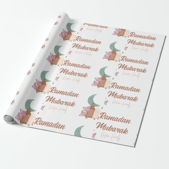 Ramadan Mubarak Dekoration Benutzerdefinierter Nam Geschenkpapier (Ungerollt)