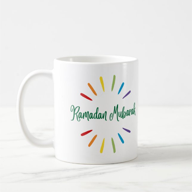 Ramadan Mubarak Einfach und farbenfroh Kaffeetasse (Links)