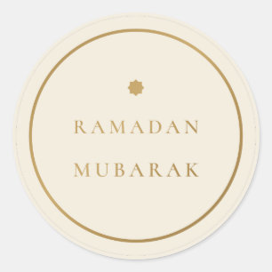 Ramadan Mubarak Elegant Creme-Gold-Aufkleber Runder Aufkleber