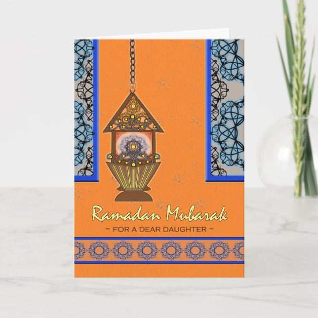 Ramadan Mubarak für Tochter, Fanoos Lantern Karte (Vorderseite)
