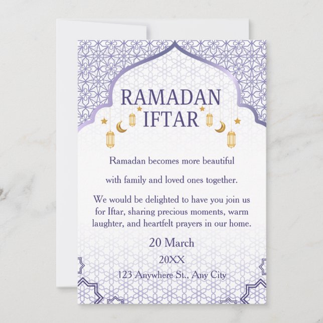 Ramadan Mubarak Invitations – Elegant Family Iftar (Devant)