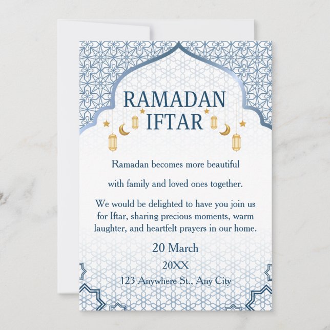 Ramadan Mubarak Invitations – Elegant Family Iftar (Devant)