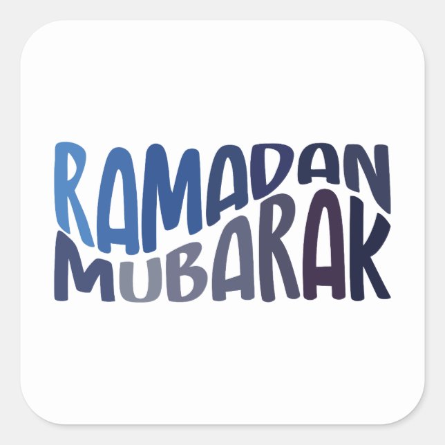 Ramadan Mubarak islamisches Zitat Quadratischer Aufkleber (Vorderseite)