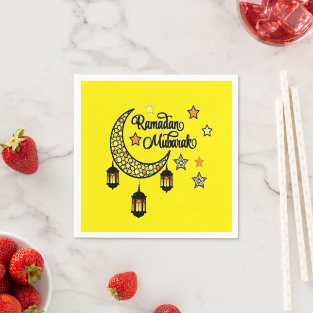 Ramadan Mubarak Kareem Crescent Lattern Serviette (Beispiel)