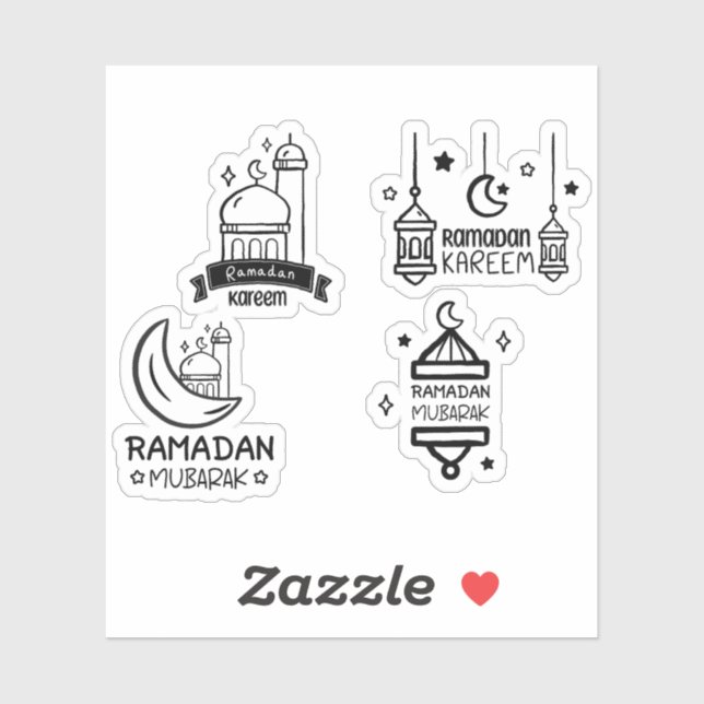 Ramadan Mubarak Kareem Set Aufkleber (Blatt)