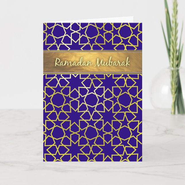 Ramadan Mubarak lila und Goldblick Ramadan-Karte Karte (Vorderseite)