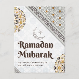 Ramadan Mubarak Mandala Crescent Art Feiertagspostkarte