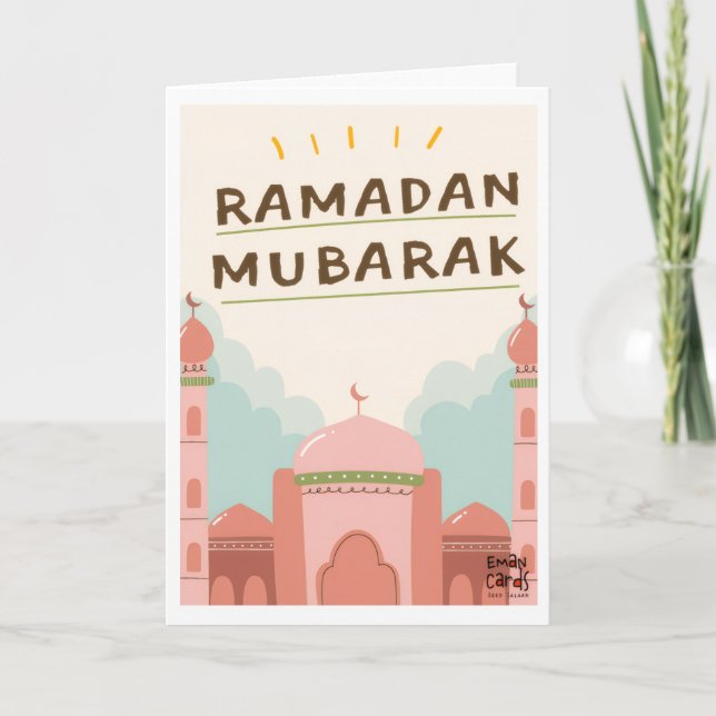 Ramadan Mubarak - Moschee Karte (Vorderseite)