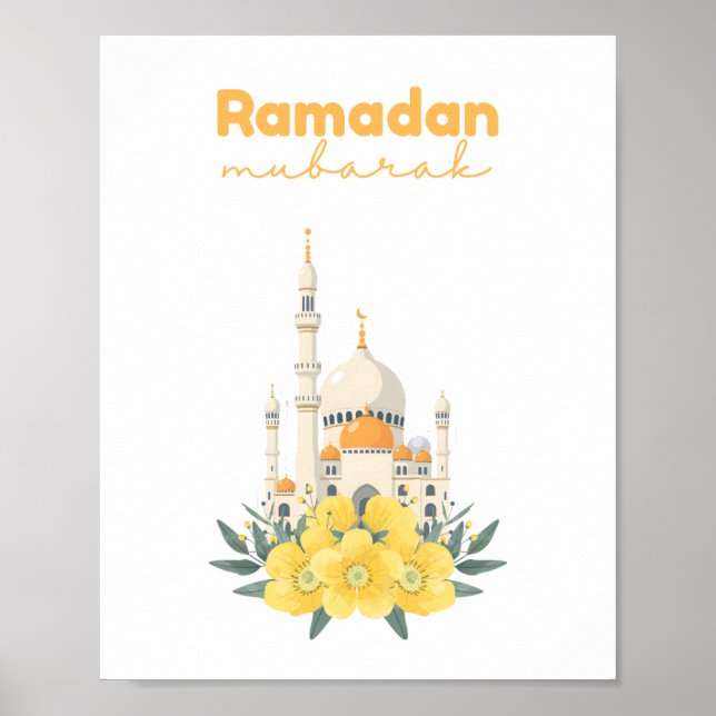 Ramadan Mubarak Moschee-Wandbild Poster (Vorne)