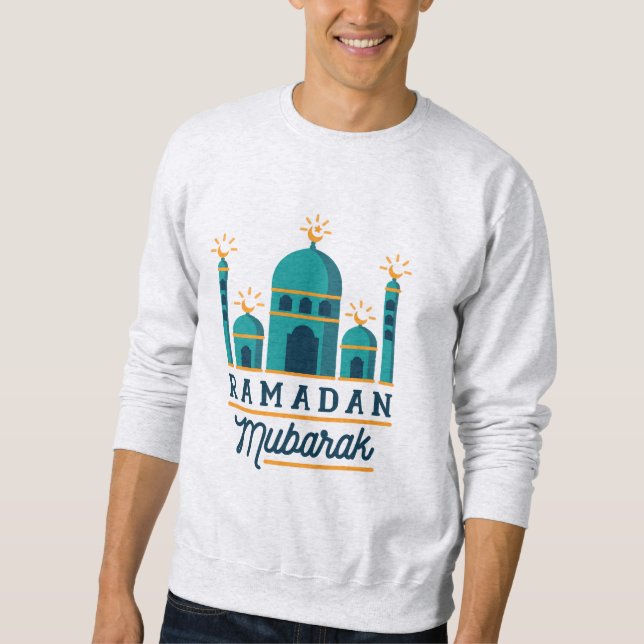 Ramadan Mubarak Mosque Crescent Art Sweatshirt (Vorderseite)