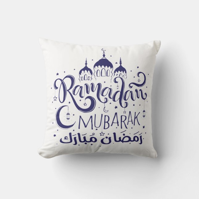 Ramadan Mubarak Pillow BLueNight MoonLight Pillow Kissen (Vorderseite)