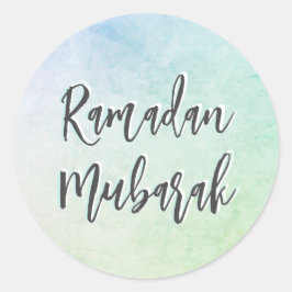 Ramadan Mubarak Script Classic Round Sticker