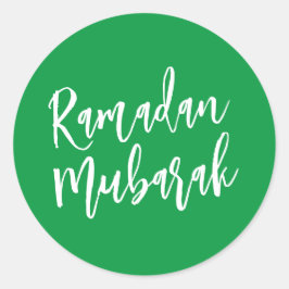 Ramadan Mubarak Simple Green Minimalistisch Runder Aufkleber