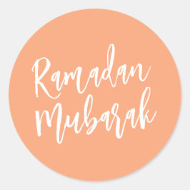 Ramadan Mubarak Simple Peach Minimalistisch Runder Aufkleber