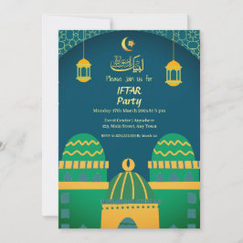 Ramadan Niedliche Moschee Goldkalligrafie Iftar Pa Einladung