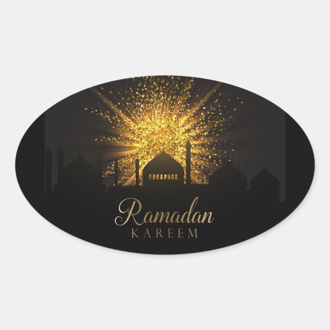 Ramadan Ovaler Aufkleber (Vorderseite)