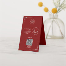 Ramadan QR-Code-Tischkarte | Rotes Iftar-Menü S