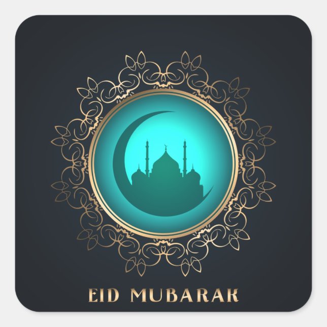 Ramadan Quadratischer Aufkleber (Vorderseite)