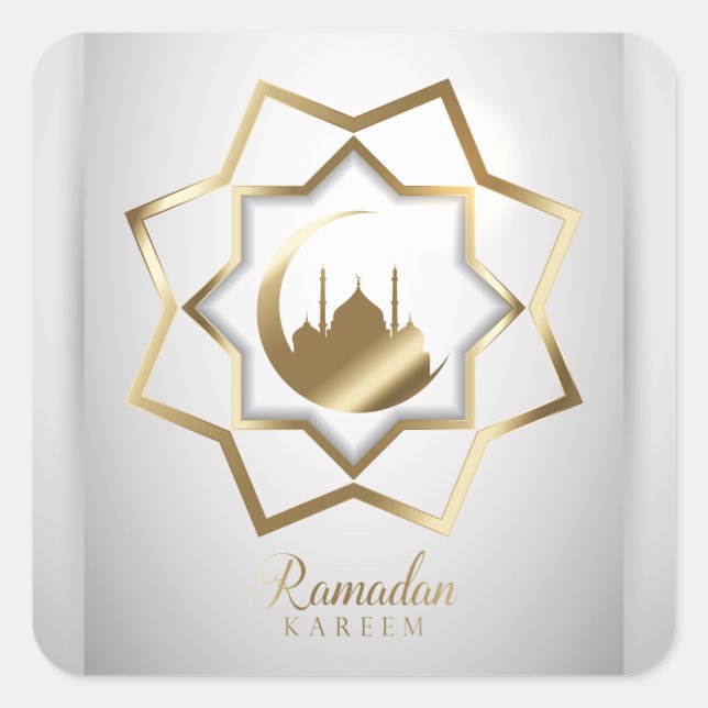 Ramadan Quadratischer Aufkleber (Vorderseite)